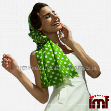 2014 OEM service Mode femmes écharpe à pois chaud écharpe châle en laine verte unie